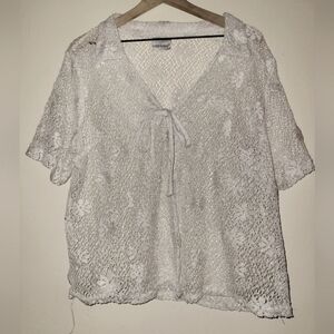 white lace coverup top, one size